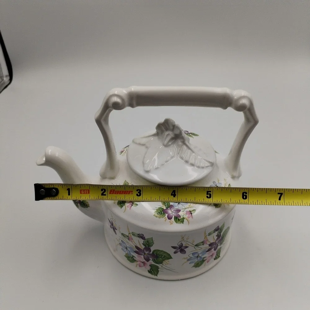 Arthur Wood England Violets Teapot‎ Floral Ceramic Tea Pot Vintage 6344 2-Cup